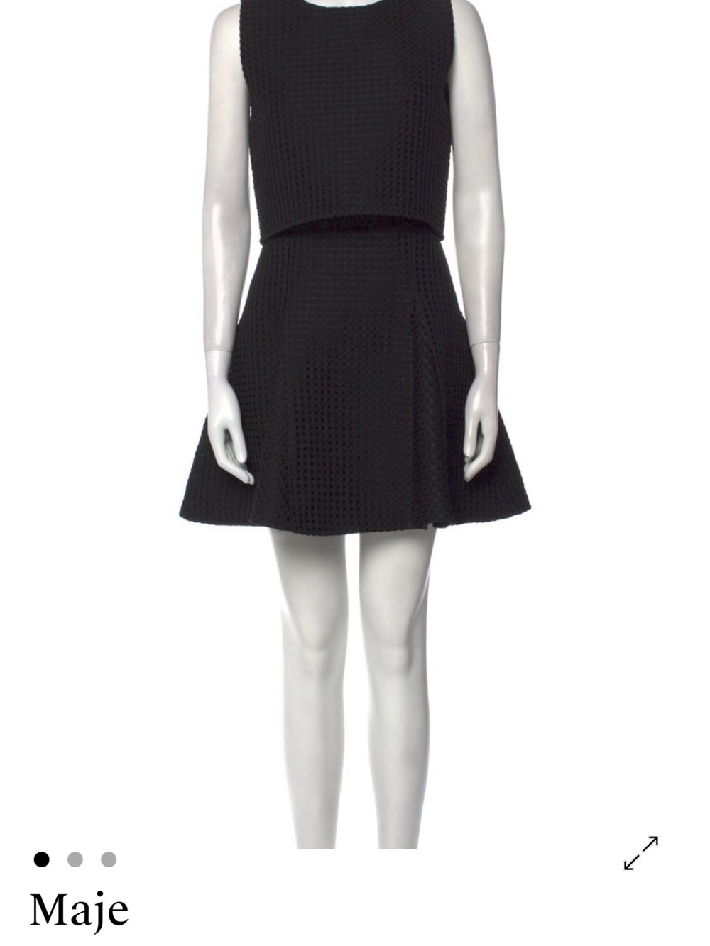 Maje Black Textured Sleeveless Mini Dress. New without tag. In